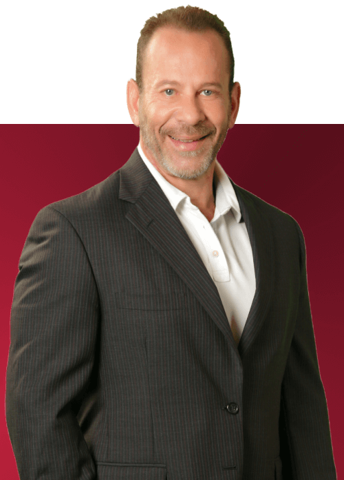 rob levine with red background