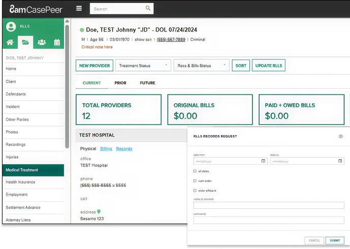 casepeer cms screenshot
